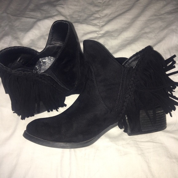 Black Fringe Booties RePosh - Picture 6 of 6